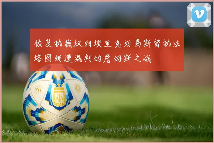 恢复执裁权利埃里克刘易斯曾执法塔图姆遭漏判的詹姆斯之战